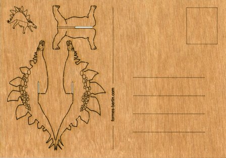 Houten kaart - stegosaurus