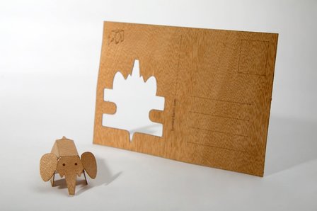 Houten kaart - olifant