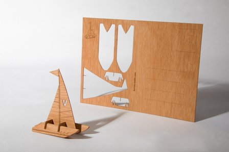 Houten kaart - catamaran