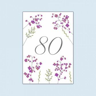 Wenskaart Thalictrum 80 Birthday