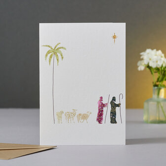 Wenskaart Kerst Shepherds &amp; Sheep