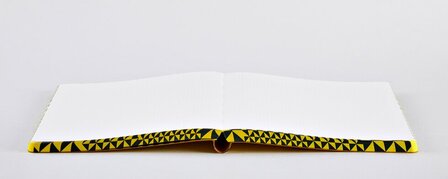 Notitieboek A5 - Happy Book, zacht leer, gele kaft met zwarte titel