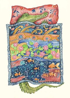 Wenskaart - krokodil in slaap