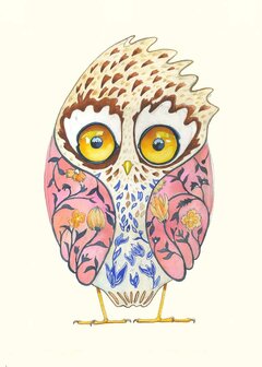 Wenskaart - baby uil