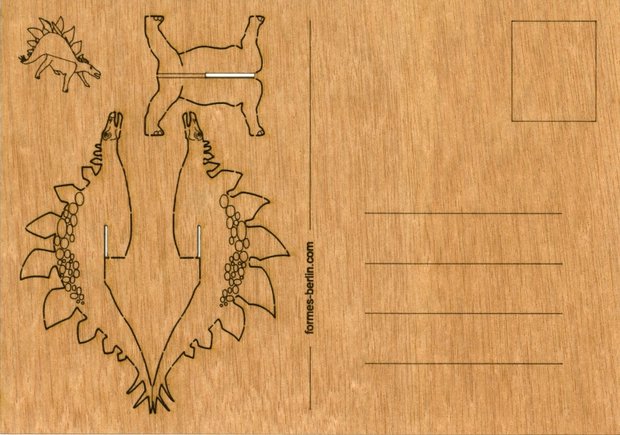 Houten kaart - stegosaurus