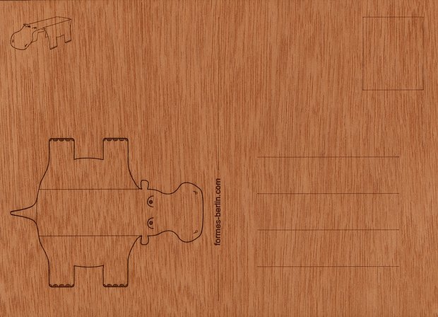 Houten kaart - nijlpaard