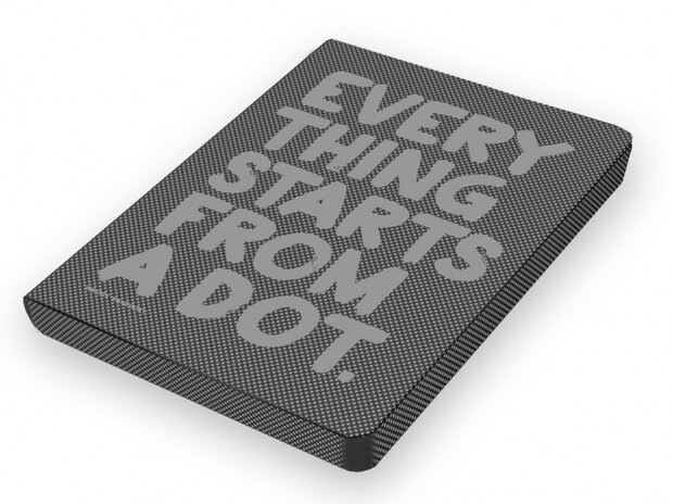 Notitieboek A5 - Everything Starts from a dot, zacht leer, zilver metallic tekst