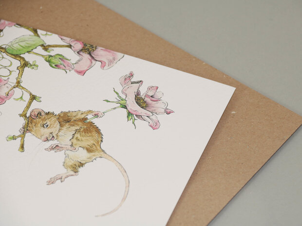 Wenskaart - Mouse Rose