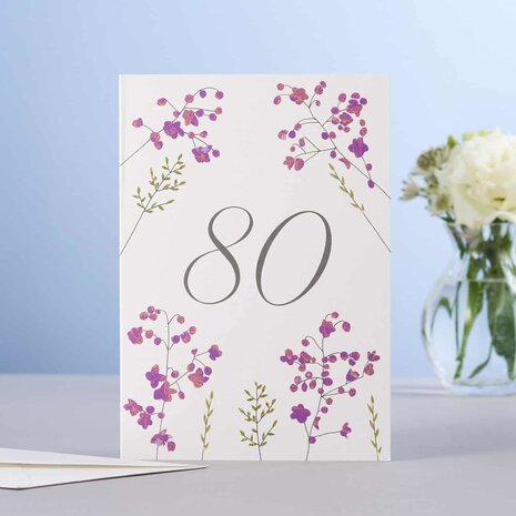 Wenskaart Thalictrum 80 Birthday