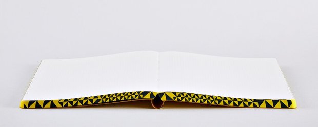 Notitieboek A5 - Happy Book, zacht leer, gele kaft met zwarte titel