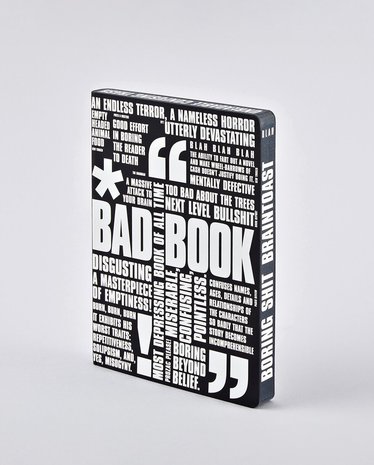 Notitieboek A5 - Bad Book, zacht leer, witte tekst