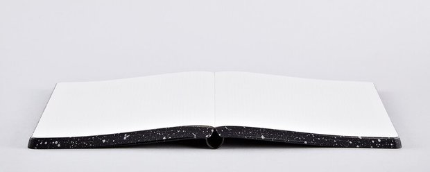 Notitieboek A5 - Milky Way, zacht leer, zilver metallic print