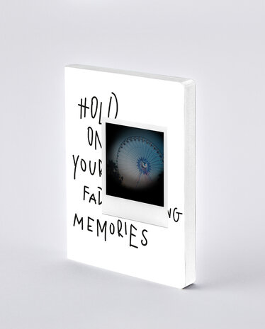 Notitieboek A5 - Fading Memories, jeans label, thermo - vegan