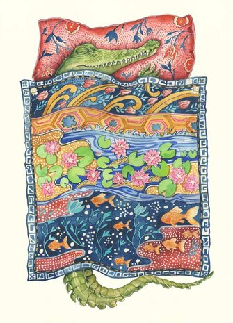 Wenskaart - krokodil in slaap