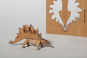 Houten kaart - stegosaurus