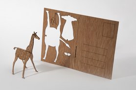 Houten kaart - giraffe
