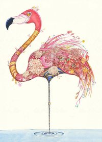 Wenskaart - flamingo