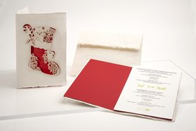 Handgeschept papier - kerst sok