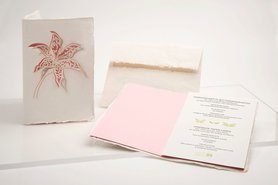 Handgeschept papier - lelie roze