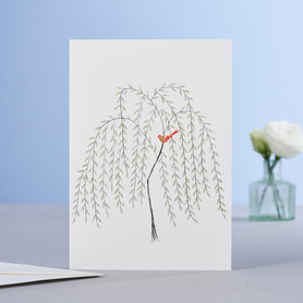 Wenskaart Weeping Willow Tree