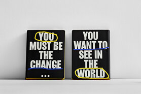 Notitieboek A5 - You Must Be The Change, zacht leer