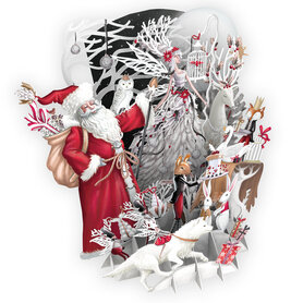 3D Pop Up wenskaart - Kerst - White Magic
