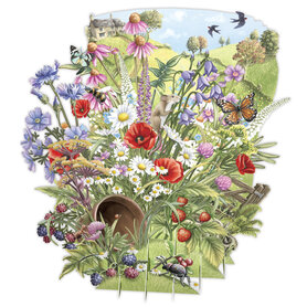 3D Pop Up wenskaart -  Wildflowers