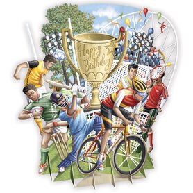 3D Pop Up wenskaart -  Sportsmen!