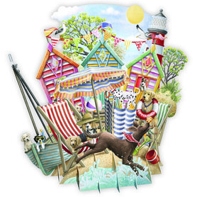 3D Pop Up wenskaart -  At the beach!